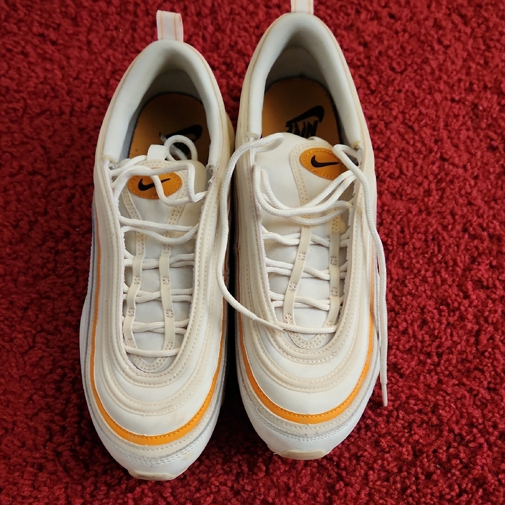 Nike Air Max 97 Cream and Orange Sneakers